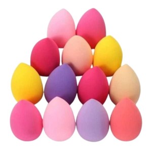 ESPONJA PARA MAQUIAGEM GOTA PARA BASE E CORRETIVO - PACOTE COM 12 UNIDADES