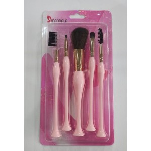 KIT DE PINCEIS PARA MAQUIAGEM MANDALA - CONTEM 5 UNIDADES